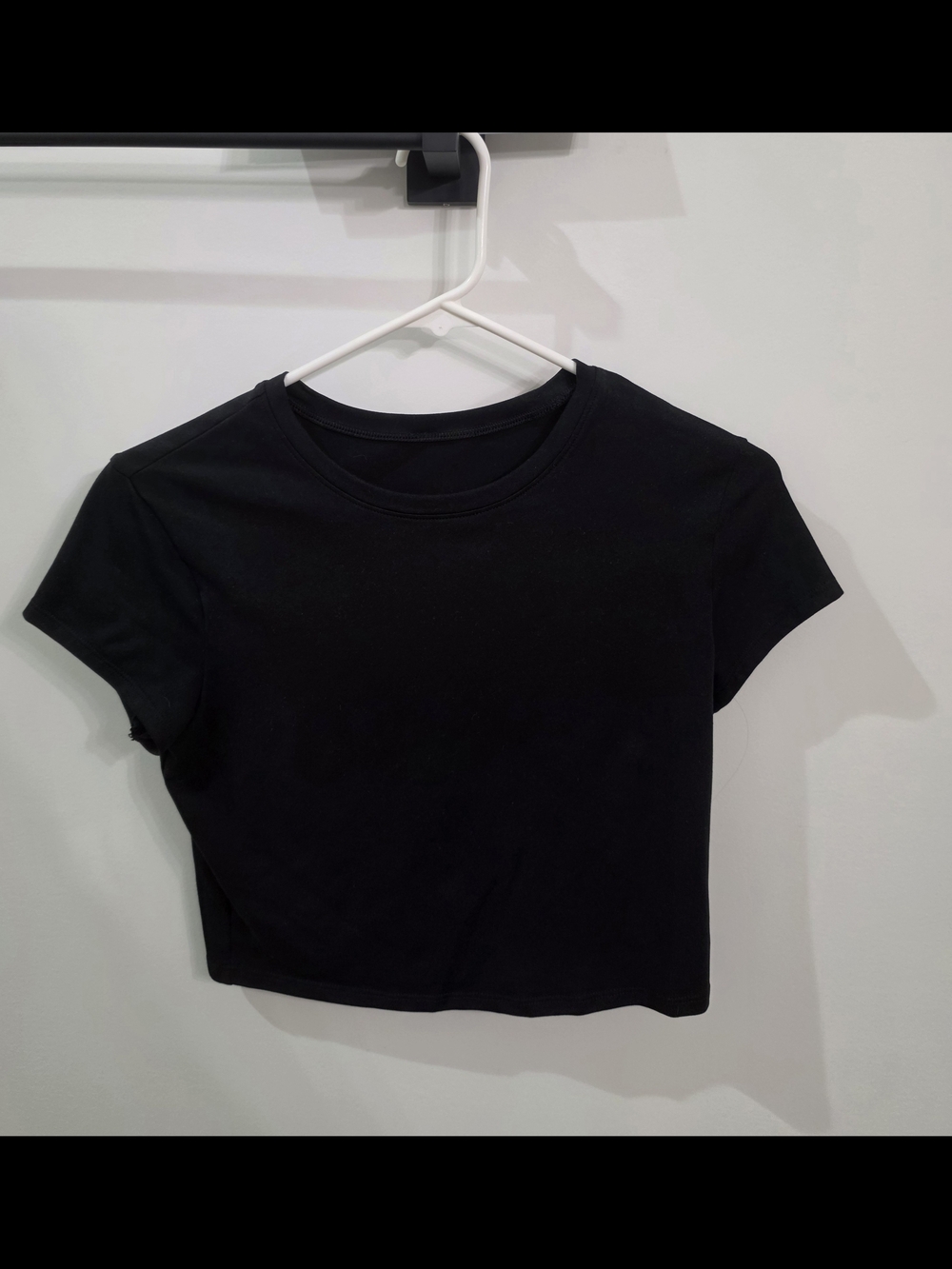 Women's Black Crewneck Crop Tee